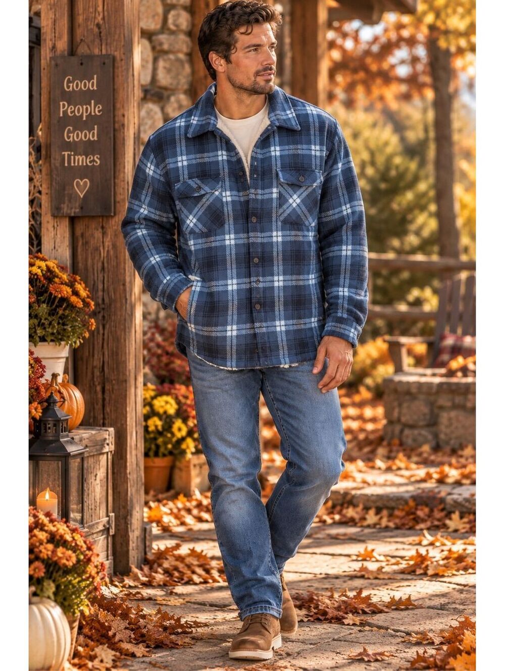 Men’s Weatherproof fleece Sherpa lined shacket medium
